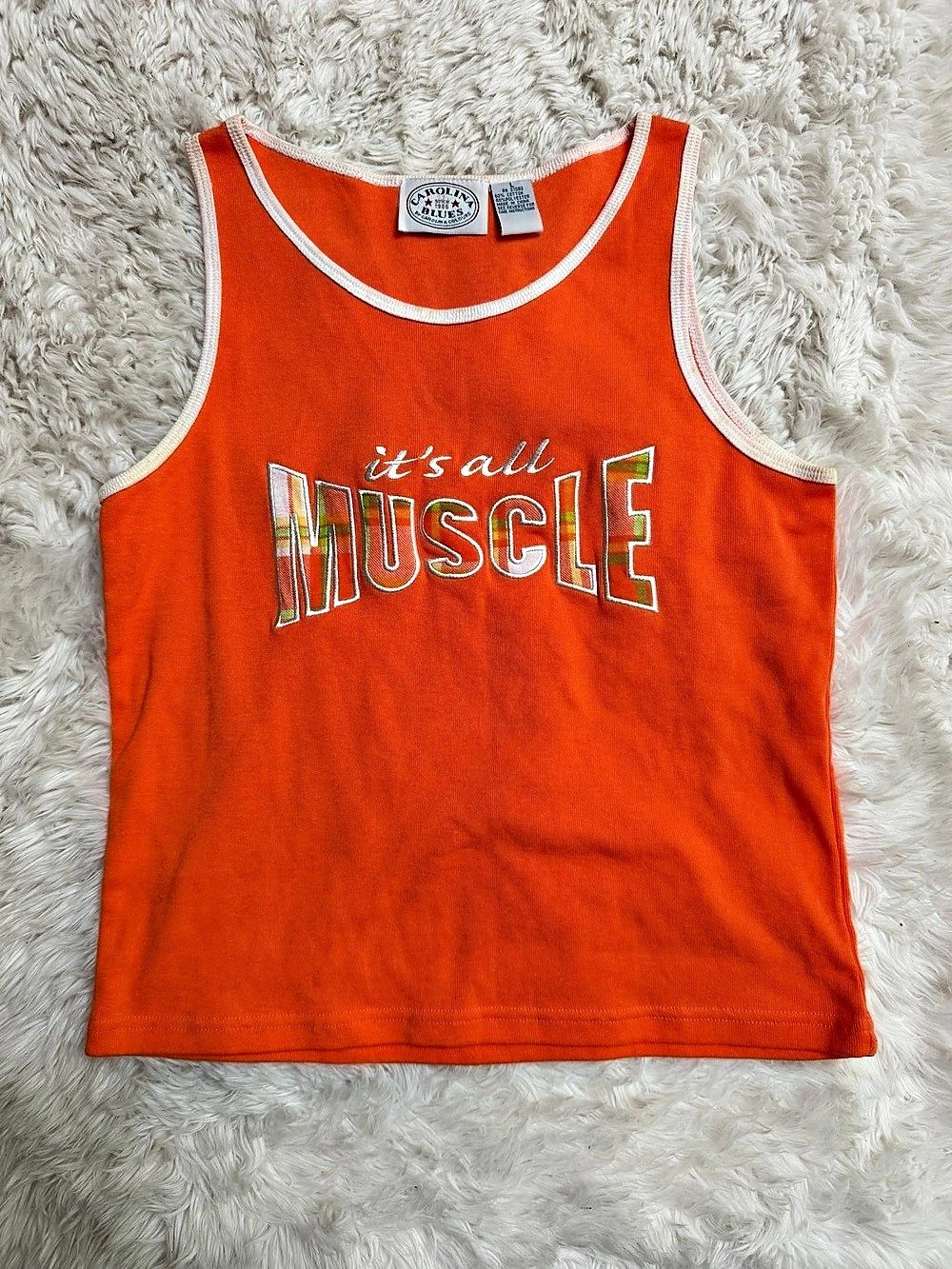 Vintage Carolina Blue Graphic Tank Top in Orange